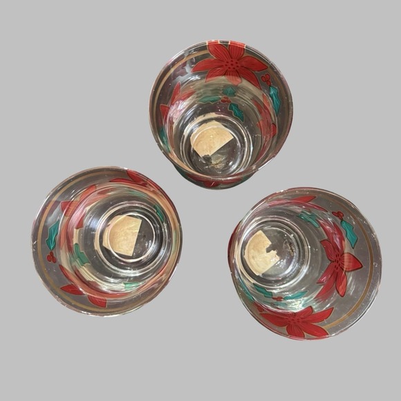 Fifth Avenue Crystal Poinsettia Set Of 3 Votive Candle Holders 4.5" Holiday Xmas - Picture 6 of 12